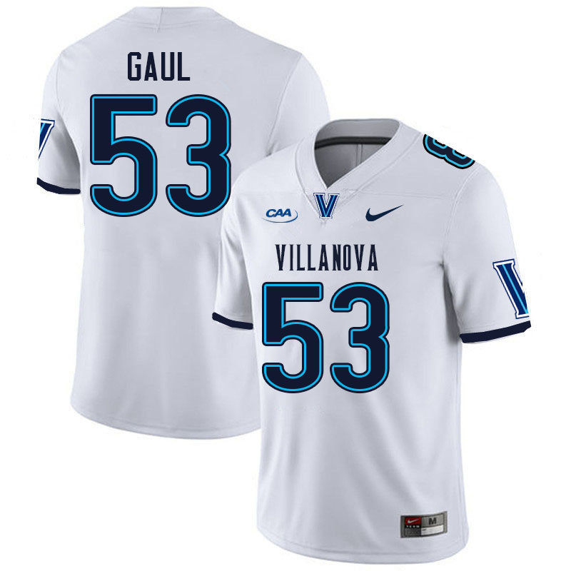 Villanova Wildcats #53 Michael Gaul College Football Jerseys Stitched-White Villanova Wildcats #53 Michael Gaul College Football Jerseys Stitched-White
